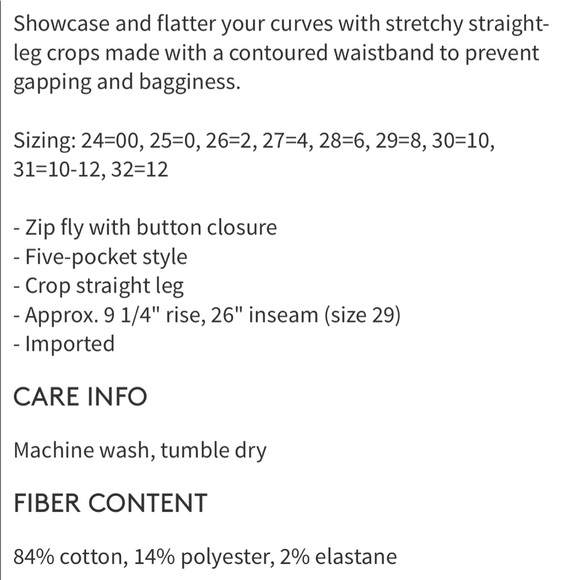 🔥🔥🔥NEW LEVI’S Curvy Crop Straight Leg Jeans - Picture 8 of 9